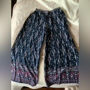 Springfield Navy Patterned Pants NWT